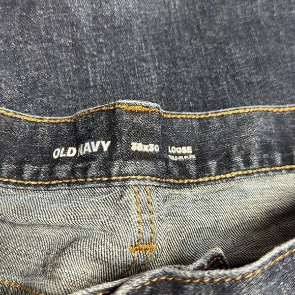 Old Navy Men’s Loose Built In Flex Blue Jeans Size 38x30 - Picture 4 of 5